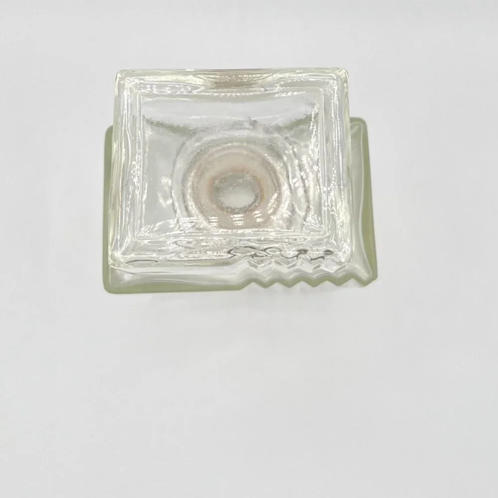 Vintage MCM Thatcher Clear Glass Decanter Rectangular Ribbed W/ Stopper Barware